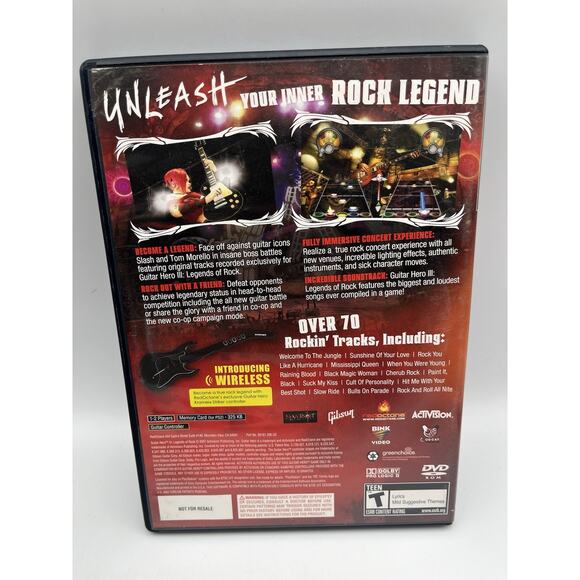 Guitar Hero lll 3: Legends of Rock (Playstation 2, PS2) Tested - Picture 2 of 6